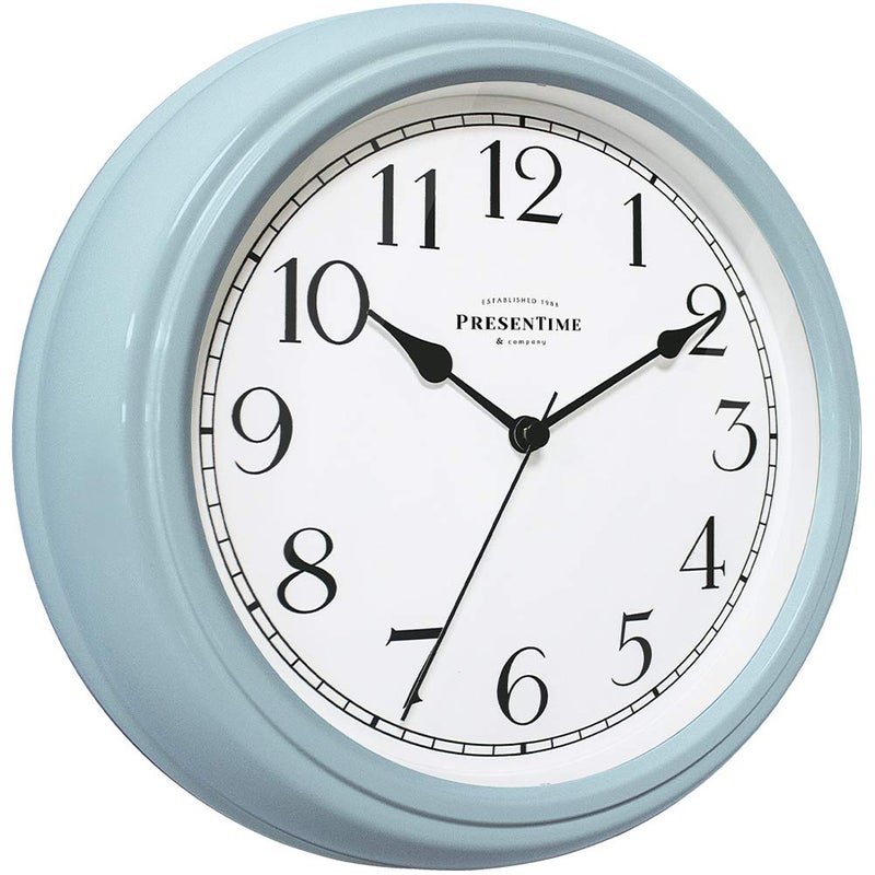 Presentime & Co Chic Home Collection 10" Molly Clock, Silent No Ticking, Blue Color. Modern Decorative Wall Clock for Kitchen, Kid's Room, Bathroom, Bedroom, and Office - Image 1